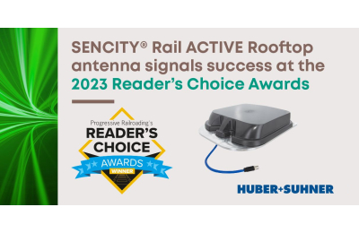 Дахова антена HUBER+SUHNER Sencity Rail стала найкращою та отримала від залізничників Reader's Choice Awards '2023.